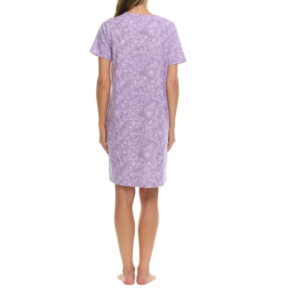 Vera Bradley Purple Breezy Cotton Night Gown Pajama Sleep Shirt XXL NEW - Picture 3 of 4